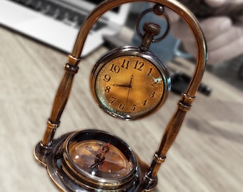 Vintage Alarm Clock, BLESSING Clock, Germany, Brass Vintage Alarm Clock, BLESSING Clock, Germany, Brass
