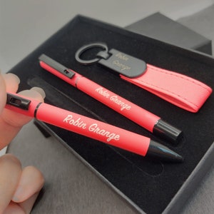 Personalised Pen Steel Ballpoint pen Rollerball pen Key chain Pen Gift Box, Laser engraving, Birthday, Wedding, Leaving Thank You Gift image 6