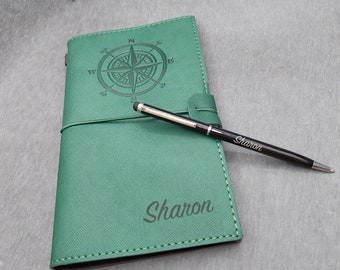 Personalised Notebook with Touchscreen Pen / Leather journal / Gifts for university, for him, for her / Custom Birthday Gift Set