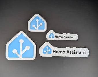 Home Assistant Stickers, Vinyl SmartHome Logo Pack with Matte and Holographic Finishes