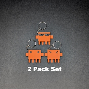 Coding Keychain 2-Pack Set, Orange Crab Lanyard Buddy for Developers