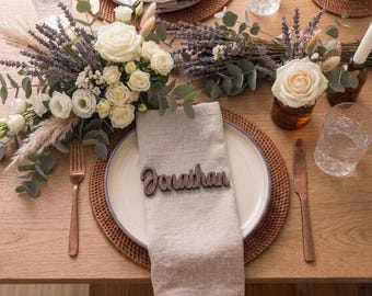 Wooden Place Cards | Custom Laser Cut Event Name for Weddings