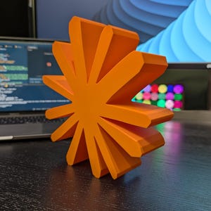 Création de logo Claude AI | Grande décoration de bureau anthropique | Sunburst orange imprimé en 3D