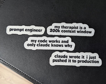 AI-humorklistermärken med 4-pack, citat från programvaruingenjörer