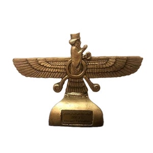 Новая золотая статуя Фарвахара, размер 6 x 4 дюйма, произведение искусства Ахура Мазды ручной работы, уникальный  древняя любовь Заратустры