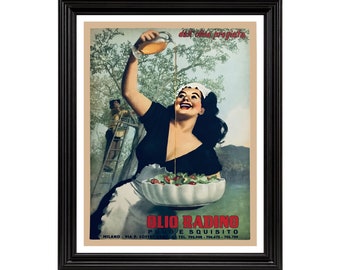 1950 Original Oversize Italian Advertising Poster - Olio Radino