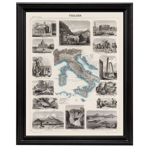 Italy 1863. Ready to frame 18x24&quot; print made from a vintage poster or map (does not include frame)