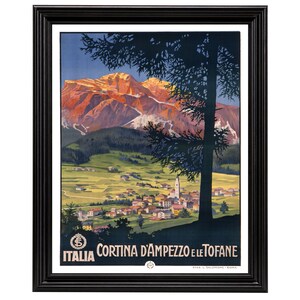 Cortina D&#39;Ampezzo e le Tofane, Italy. Ready to frame 18x24&quot; print made from a vintage poster or map (does not include frame)
