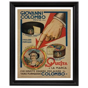 Giovanni Colombo Cheese; Ready to frame 18x24&quot; reproduction from a vintage poster (does not include frame)