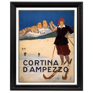 Cortina D&#39;Ampezzo, Italy. Ready to frame 18x24&quot; print made from a vintage poster or map (does not include frame)