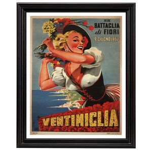 Ventimiglia. Ready to frame 18x24&quot; print made from a vintage poster or map (does not include frame)