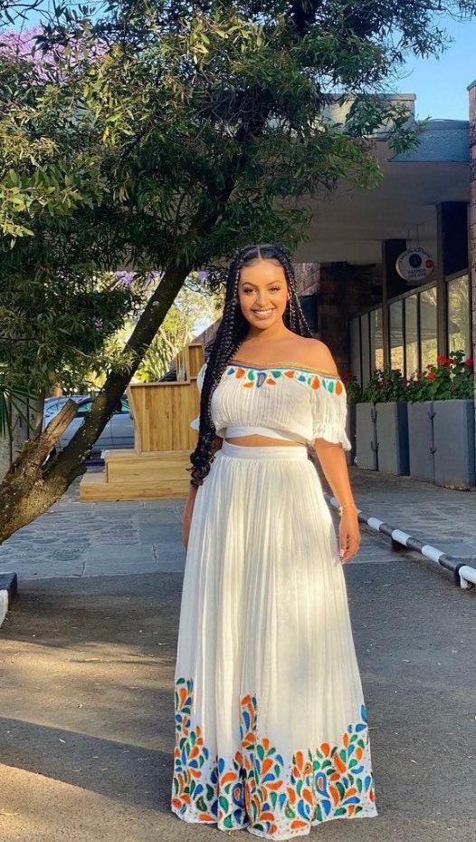 off the shoulder ethiopian dress Off Shoulder Traditional Ethiopian Dress. (customizable)