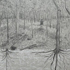 Interconnected Earth: Signed Fine Art Print - mycelium, mushroom art, forest art, tree art, giclee print