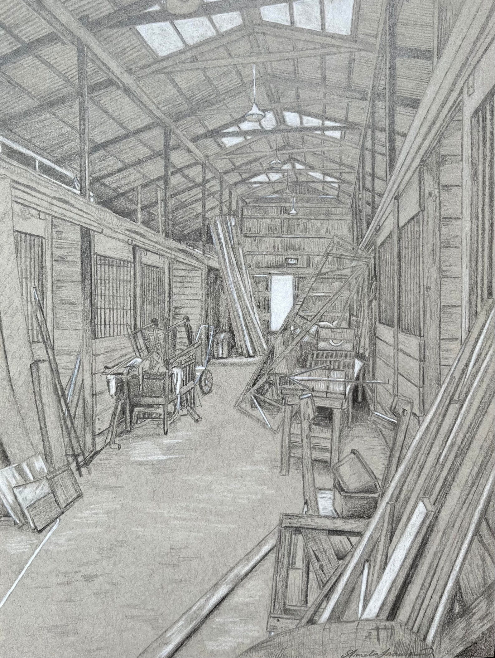 Interior of a Rural Barn: Signed Fine Art Print - Barn Art, Farm Art ...