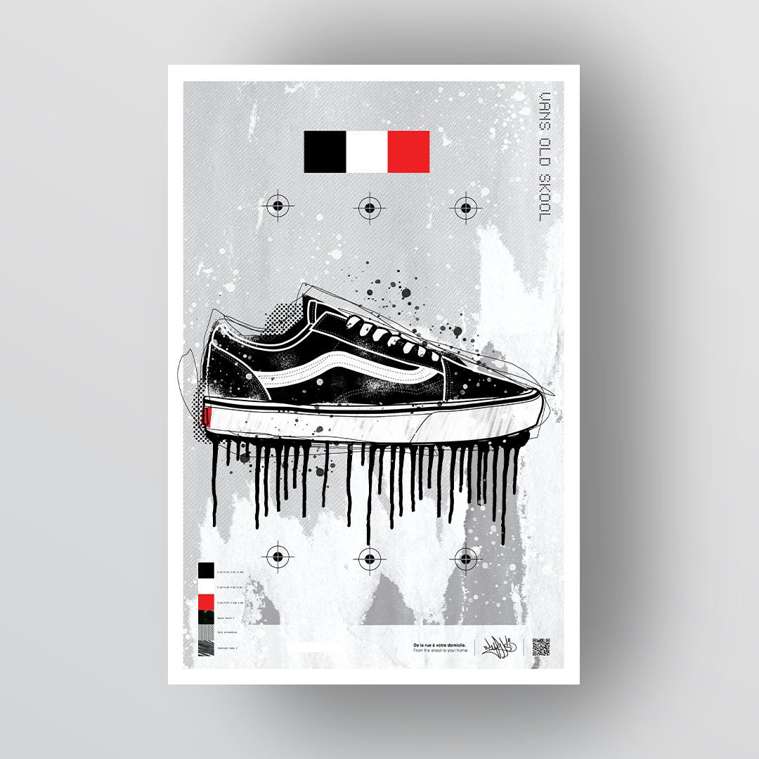 Old Skool Vans Vans Off The Wall Drawing Vans Slip On Shoe