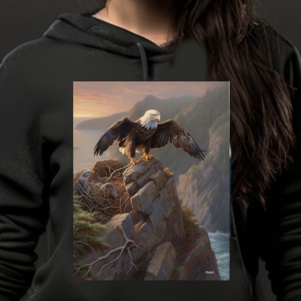 This incredible capture of a  majestic bald eagle about to fly will delight viewers with it's elegance, charm and sophistication. Home decor