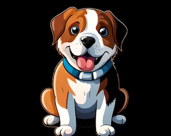 Coleção de clipart de cachorrinhos fofos de desenhos animados para download digital. Ótimo presente como pôsteres, adesivos ou cartões. Elegante como arte de parede para crianças.
