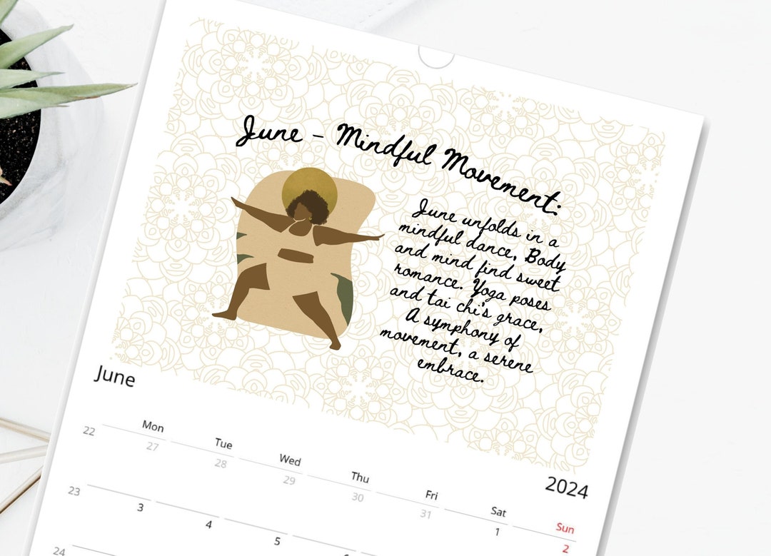 Mindfulness Wall Calendar 2024 Inspirational Flip Over Etsy