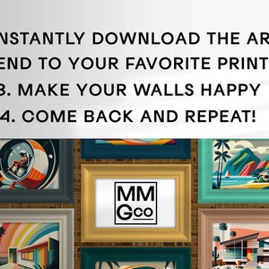 Mid Century Space Age Mountain Home Art, Instant Download, Retro Futuristic Print, Atomic Design, Vintage Decor, Sci-Fi Inspired Wall Art image 4