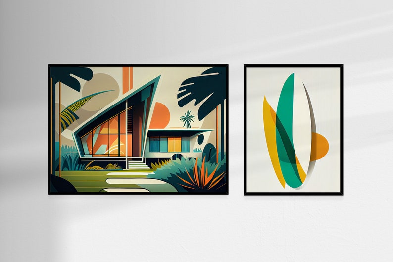 Tropical Vibe Gallery Wall Art, Set of 7 Distinct Digital Prints