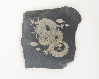 Slate with Engraved Chinese Dragon
