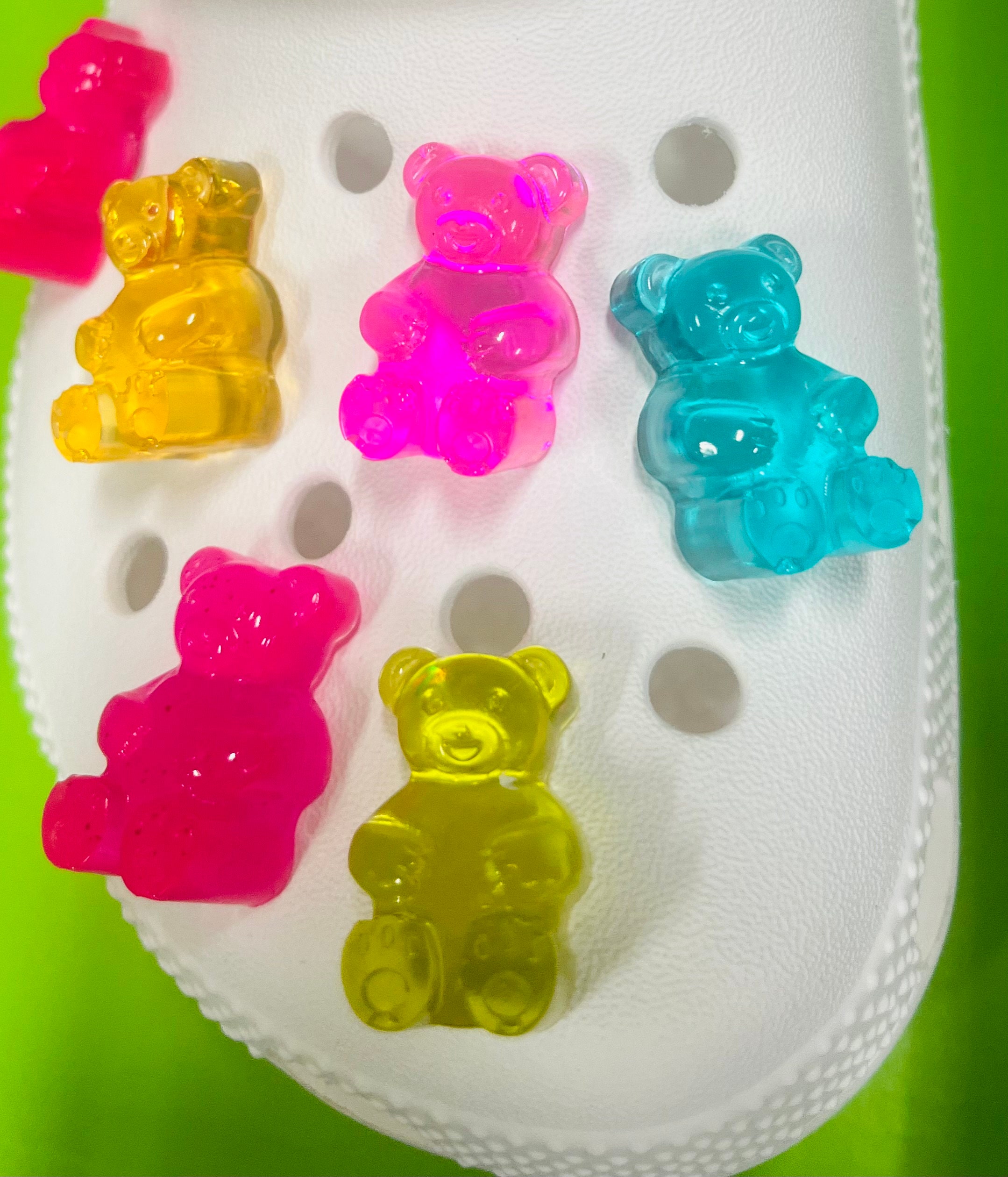 3D Gummy Bear Croc Charms- Set Of 8 - Handmade