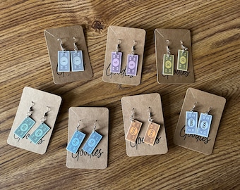 Board Game Money Monopoly Money Earrings Double Sided Laminated Monopoly Game Money Earring Game Night Five Ten Twenty Fifty Hundred