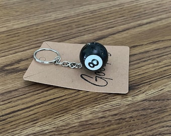 Billiard Ball Keychain: Pool Keychains, 8 Ball Charm