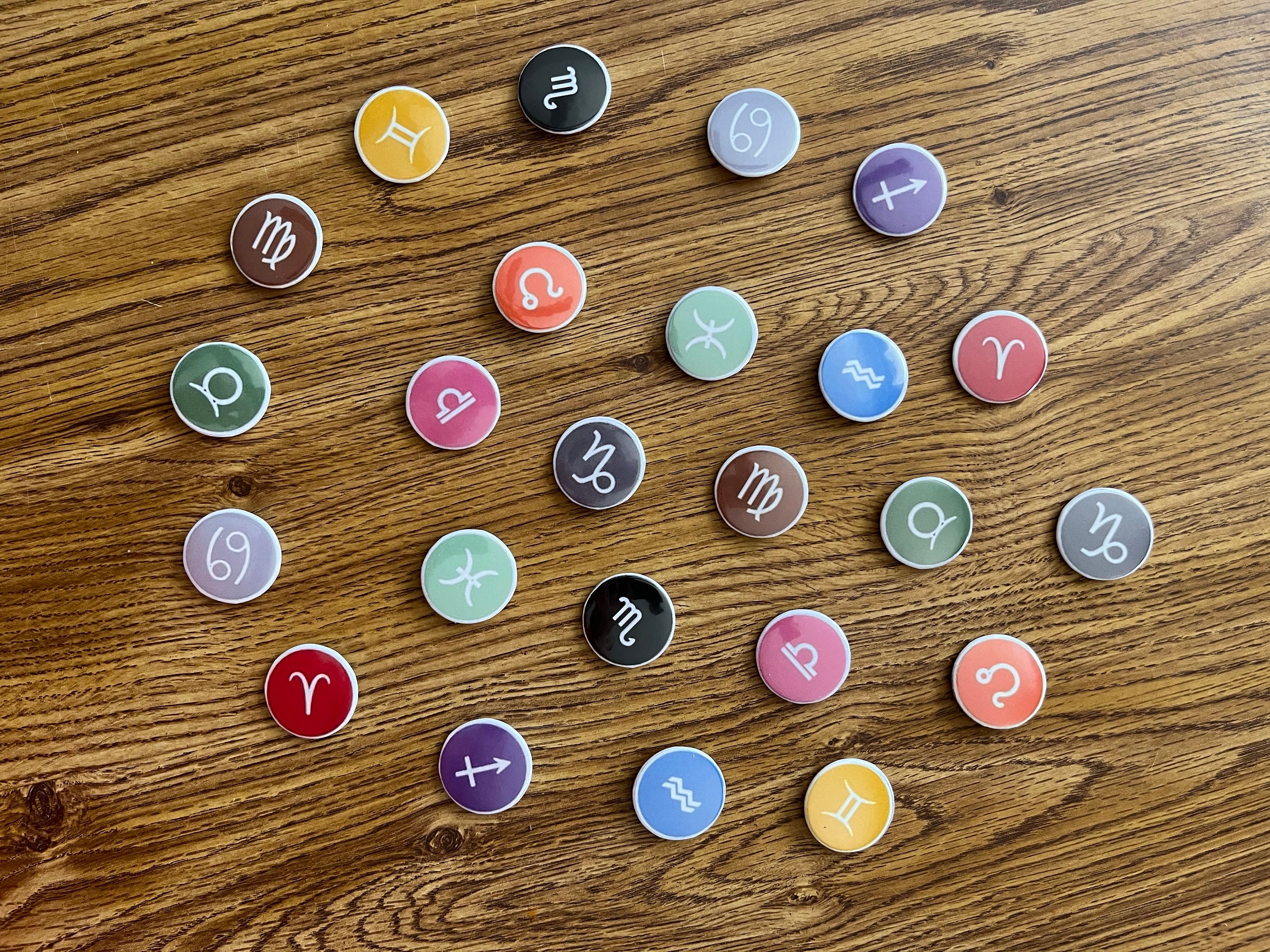 Custom Horoscope Buttons Astrology Sign Pin-back Button Pins - Etsy