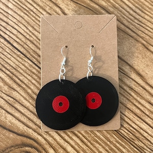 Mini Vinyl Record Earrings: Colorful Vintage Style