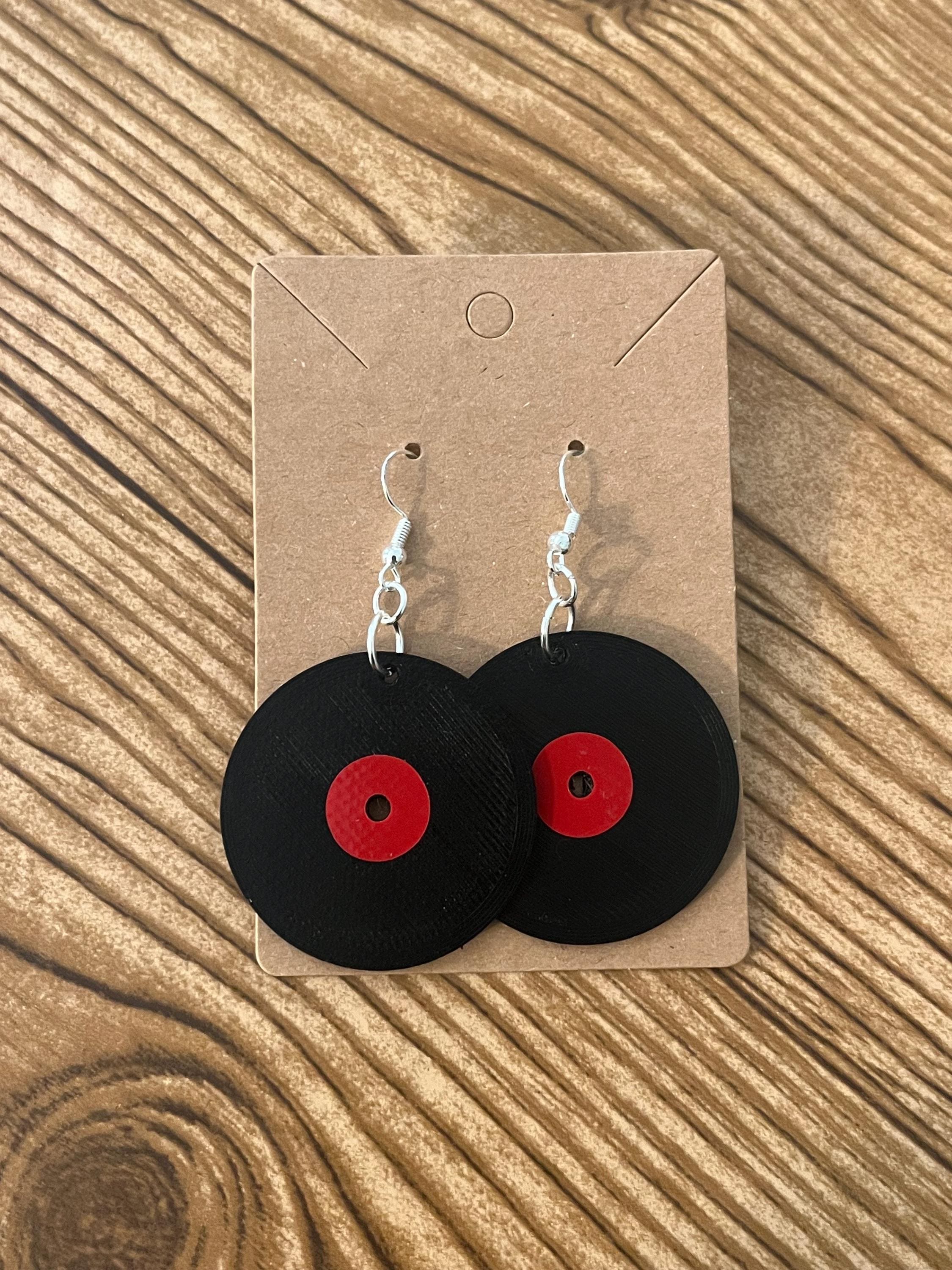 Record Earrings Vinyl Record Earring Colorful Record Mini Vinyl Records Vintage Records