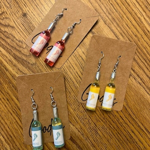 Custom Alcohol Earrings Wine Vodka Beer Bottle Soda Pop Drink Bartender Earrings Custom Resin Bottle Earrings Alcoholic Drinker