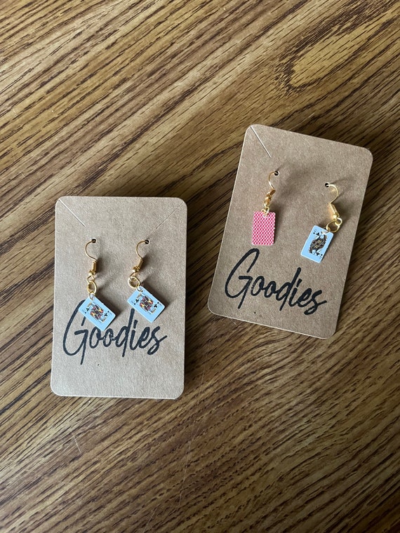 Custom Card Deck Earrings: Sterling Silver Poker Jewelry