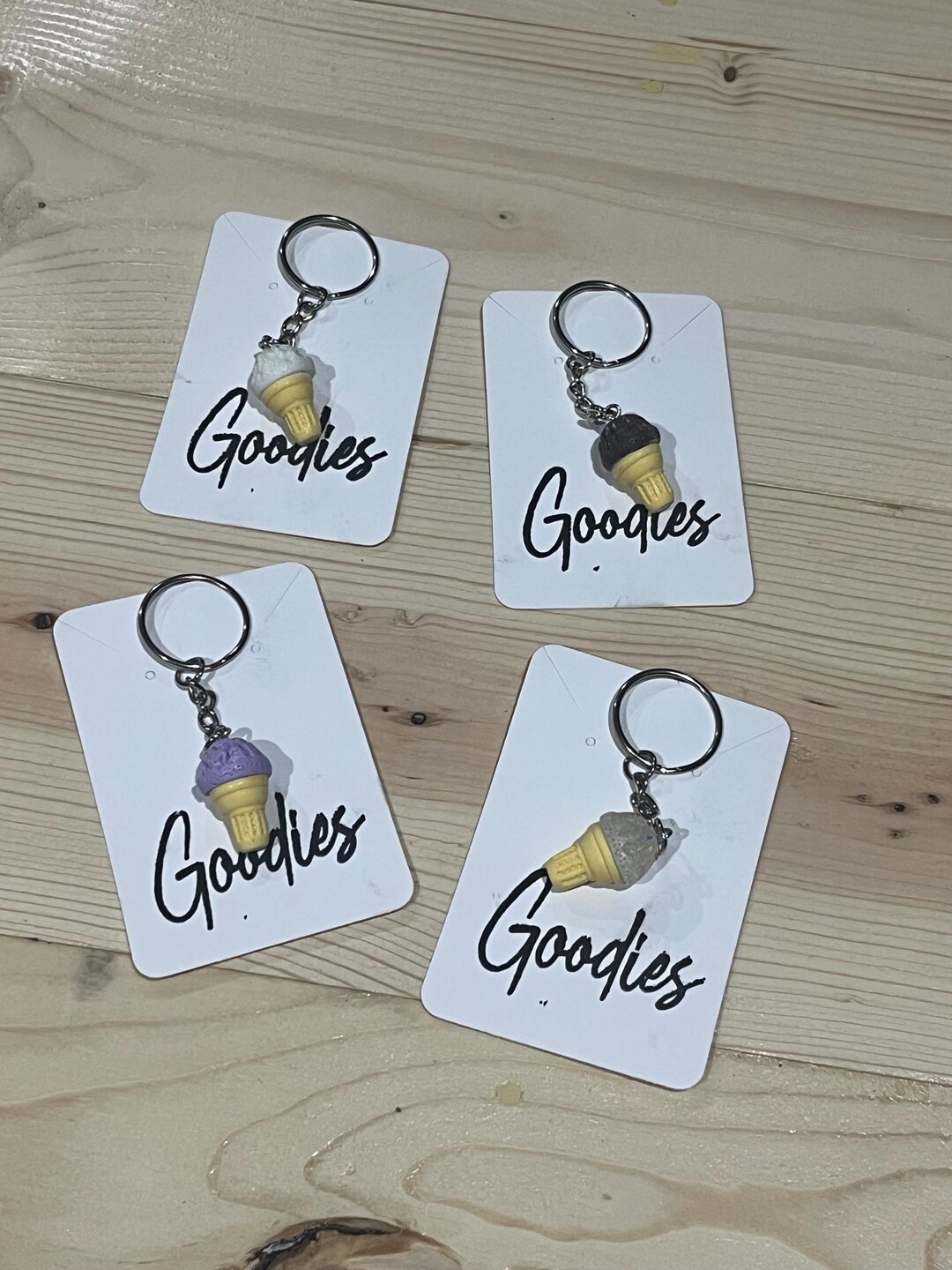 Sweet Keychains Ice Cream Keychains Frozen Dessert Sweet Treat Keychain Vanilla ...