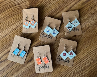 Board Game Earrings Monopoly Earrings Double Sided Laminated Monopoly Game Earrings