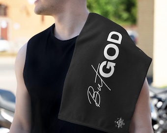 But God Inspirational Rally Towel, Romans 5:8 towel, Sports Towel, Church Fundraiser, Motivational Gift, Faith-Based Merch