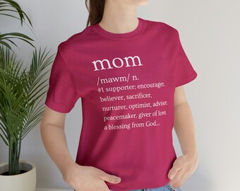 Mom Defined T-Shirt | Gift for Mom | Mother's Day T-Shirt | Mom Defined | Mother's Day Gift | Gift for Mother | Definition of Mom-White Ltr