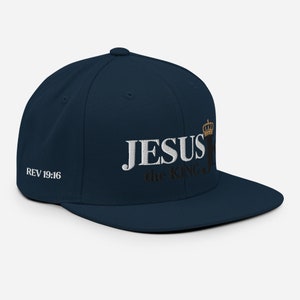 Jesus der König Snapback Hat, König Jesus Hut, Jesus King Cap, JK Snapback Hut, Jesus King Hat (schwarze Buchstaben)