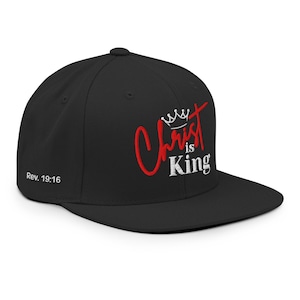 Christus ist König Snapback Cap, Christian Hat, Jesus King Cap, Christian Bekleidung, Kronenhut, Jesus Snapback Cap
