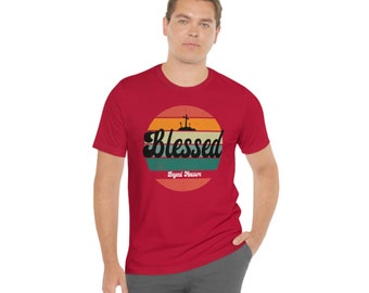 Blessed Beyond Measure Tee, Blessed Tee, Bless Beyond Measure, Christian Apparel, Christian Tee, Blessed Tee, Unisex Jersey Short Sleeve Tee