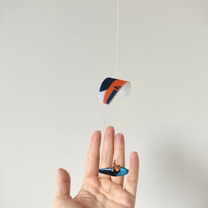 Paraglider PG with podharness (cocoon) hanging ornament, PG souvenir, interior and car decor for sky lover