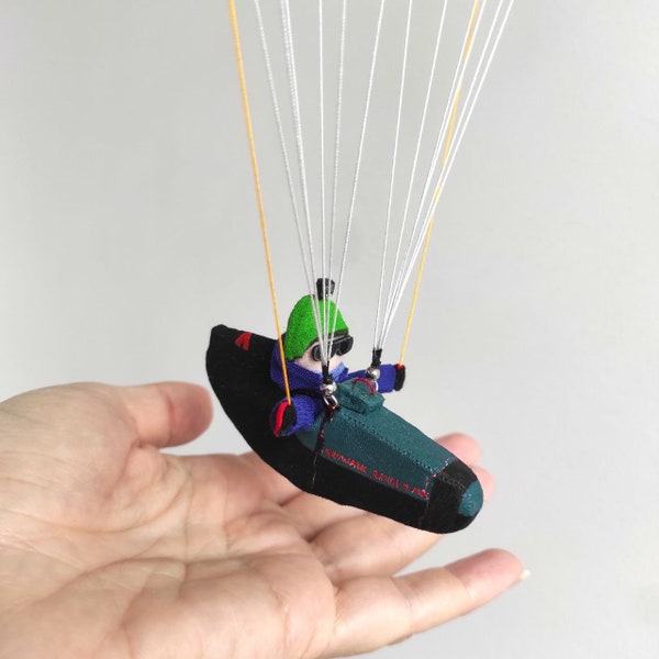 Geschenk zum Gleitschirmfliegen (Cocoon-Podharness). Fallschirmspringer Souvenir MiniMe, Geschenk für Fallschirmspringer. Hängeornament Gleitschirm