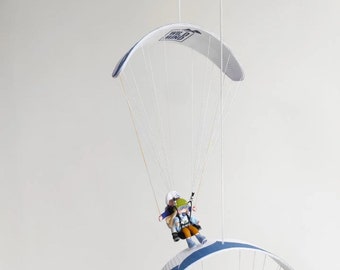 Gift for paraglider Tandem. Paraglider Tandem souvenir MiniMe, interior decor for skydiver. Hanging ornament Paragliding