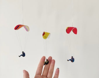 Regalo per parapendio. Parapendio PG con imbracatura aperta (souvenir), ornamento da appendere per interni da parapendio e decorazione per auto per amanti del cielo.