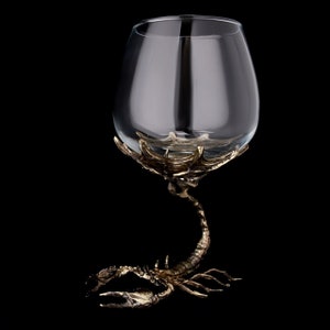Kieliszek do koniaku Skorpion, wyjątkowy prezent dla ojca, prezenty dla znaku zodiaku, luksusowe naczynia do drinków, ręcznie robiony kielich, prezent dla świadka, naczynia do drinków dla niego