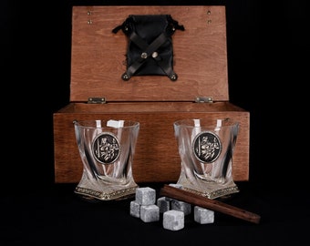 2 Scotch Glasses, Whiskey Glasses Set, Father's Day Gift, Unique Bourbon Gifts, Handmade Barware And Glassware, Bourbon Gifts For Men