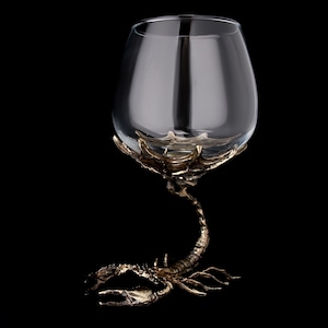 Kieliszek do koniaku Skorpion, wyjątkowy prezent dla ojca, prezenty dla znaku zodiaku, luksusowe naczynia do drinków, ręcznie robiony kielich, prezent dla świadka, naczynia do drinków dla niego