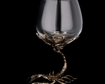 Scorpio Cognac Glass, Unique Gift for Father, Zodiac Sign Gifts, Luxury Drink Barware, Handmade Goblet, Best Man Gift, Barware For Him