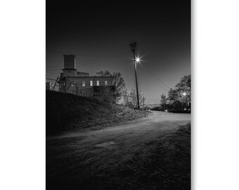 A former orphanage in the darkness of the night in Old Quebec. - Limited edition, signed and numbered.