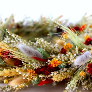 Wall decoration with dried and preserved flowers, mixed bouquet image 3